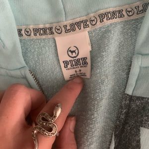 Love pink jacket cute baby blue